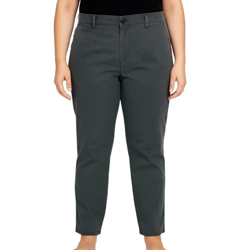 GAP Women's Gray High Waist Straight Skinny Leg Slim Fit Trousers Dress Pants 34